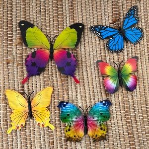 Butterfly magnets set of 5 yellow butterflies demon slayer inspired
